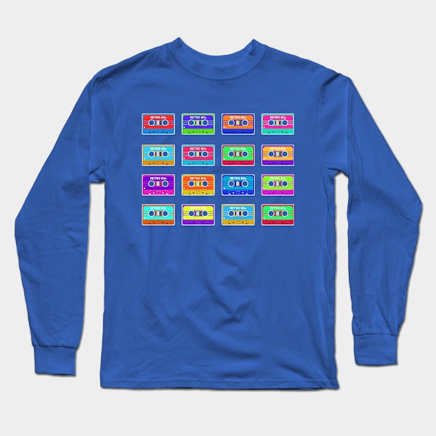 Retro 80s Cassette Tapes Long Sleeve T-Shirt by Scar